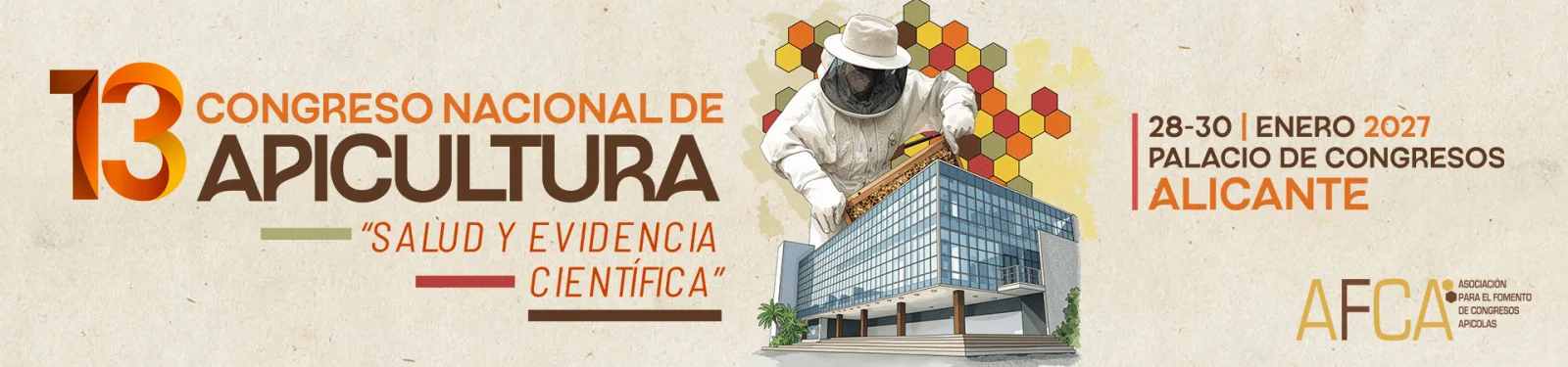 Cartel del 13º Congreso Nacional de Apicultura, Alicante 2027