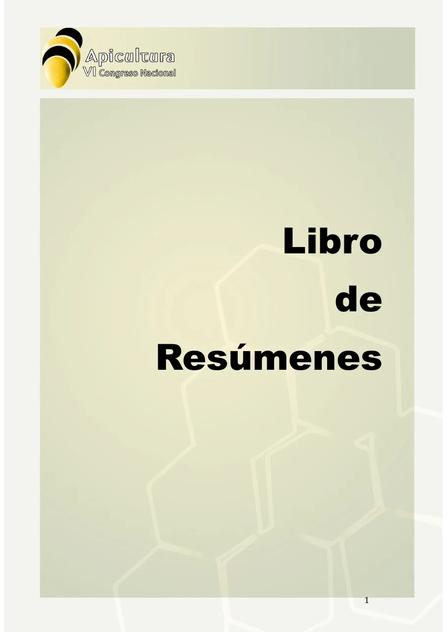 Portada del libro de resúmenes de Córdoba 2010