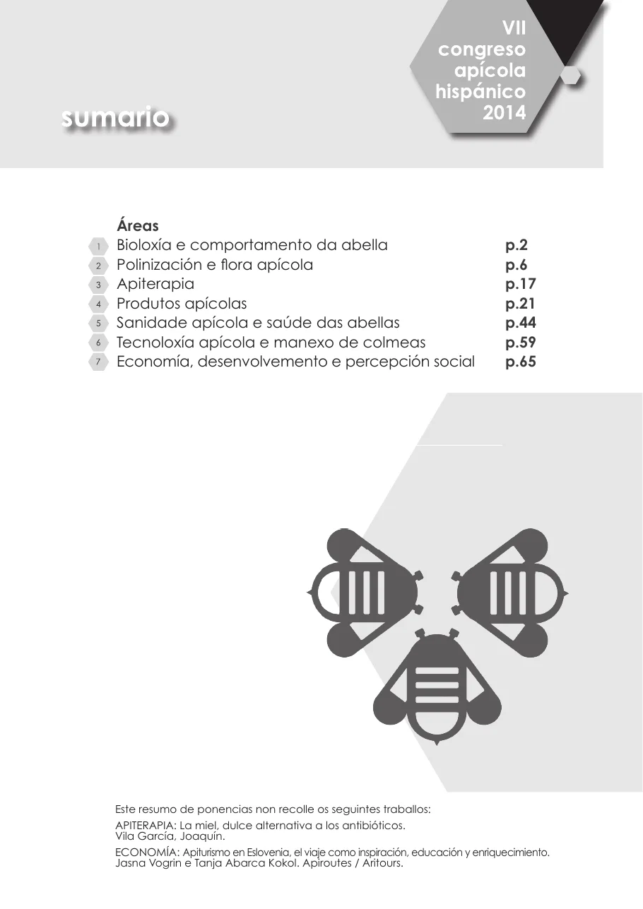 Sumario del libro de actas de Santiago de Compostela 2014